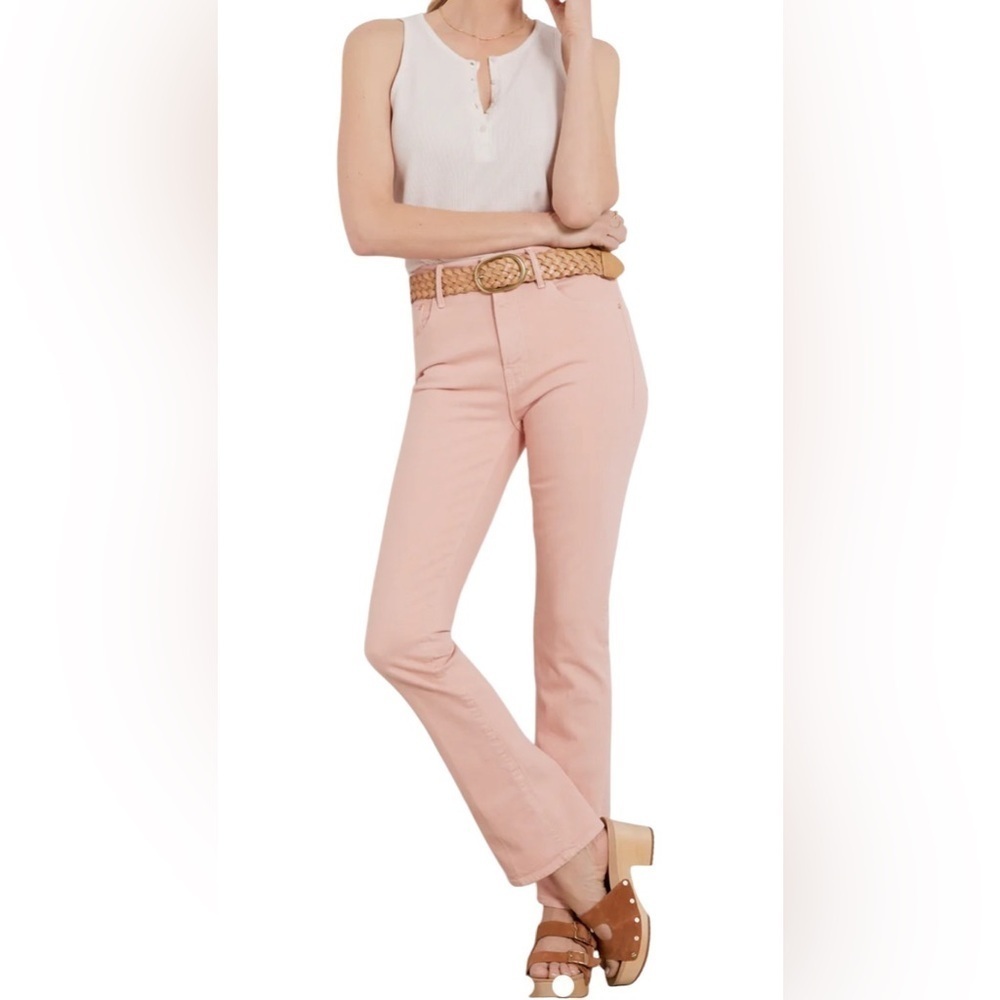 Mother The Inside Hover Mid Rise Boot Jeans Pink Size 25 NWT